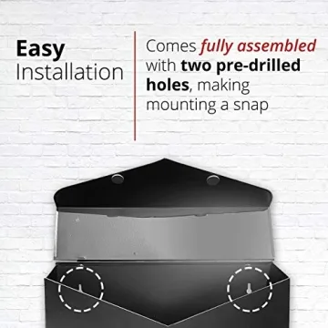 NACH Black Envelope Wall Mount Mailbox - Rust Resistant & Stylish