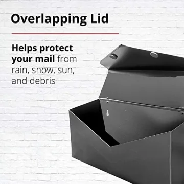 NACH Black Envelope Wall Mount Mailbox - Rust Resistant & Stylish