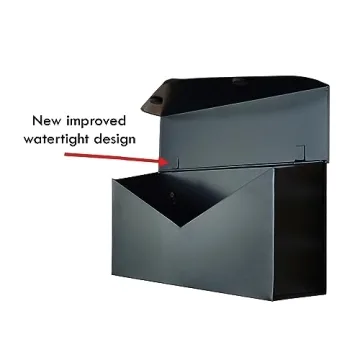 NACH Black Envelope Wall Mount Mailbox - Rust Resistant & Stylish