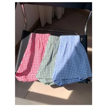 Trendy MakeMeChic Women’s 3 Pack Plaid Boxer Shorts