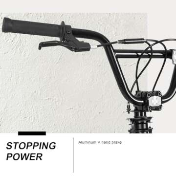 WEIZE Freestyle BMX Bike - 20 Inch Trick Bicycle for Kids & Beginner Level Riders, Matte Black