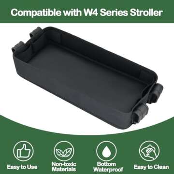Double Sided Stroller Snacks Tray for Wonderfold Wagon W4 Series - Waterproof & Easy to Clean with 4...