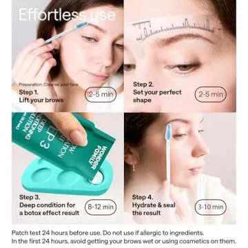 5 Step Eye Brow Lamination Kit - Eyebrow Kit for Women with Brow Lamination Gel & Brow Brushes - Advanced Eye Brow Stencil Kits for Beauty Care - At Home Eyebrow Lamination Kit - Valentines Day Gift