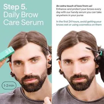 5 Step Eye Brow Lamination Kit - Eyebrow Kit for Women with Brow Lamination Gel & Brow Brushes - Advanced Eye Brow Stencil Kits for Beauty Care - At Home Eyebrow Lamination Kit - Valentines Day Gift