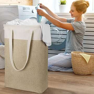 Laundry Hampers Tall Slim Laundry Baskets Thin Foldable Clothes Hamper Narrow Hamper for Laundry Sto...