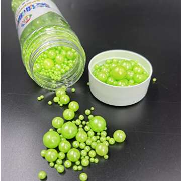 Halloween Sprinkles Edible Green Pearls Sugar Candy Cupcake Cake Topper 130g/ 4.6oz, Decorative Glitter Sprinkle Mix for Baking, Cake and Cookie Decorating