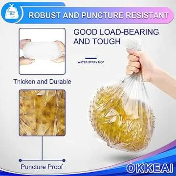 OKKEAI Small Trash Bags -1.2 Gallon Garbage Bags 5 Liter Trash Bags Wastebasket Liners for Bathroom,Office,Translucent,120 Counts Fit 5L 1.2,1.5,2Gal