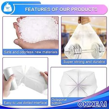 OKKEAI Small Trash Bags -1.2 Gallon Garbage Bags 5 Liter Trash Bags Wastebasket Liners for Bathroom,Office,Translucent,120 Counts Fit 5L 1.2,1.5,2Gal