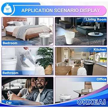 OKKEAI Small Trash Bags -1.2 Gallon Garbage Bags 5 Liter Trash Bags Wastebasket Liners for Bathroom,Office,Translucent,120 Counts Fit 5L 1.2,1.5,2Gal