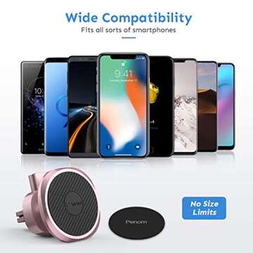 Magnetic Car Phone Mount, Penom Cell Phone Holder for Car, Universal Magnetic Phone Car Mount for Most Smart Phone