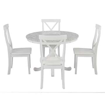 Merax Solid Wood Kitchen Dining Table Set - 5 Pieces