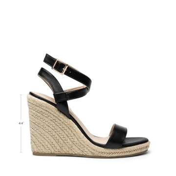 DREAM PAIRS Womens Open Toe Espadrilles Dressy Platform Sandals Buckle Ankle Strap Stylish Wedges Sa...
