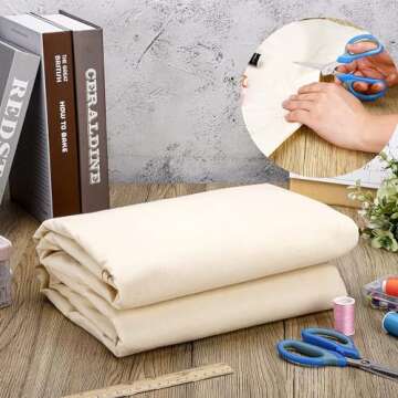 AK TRADING CO. Muslin Fabric/Textile Unbleached - Draping Fabric - Natural 10 Yards Medium Weight - 100% Cotton (63in. Wide), Natural Unbleached