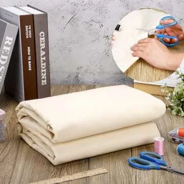 AK TRADING CO. Muslin Fabric/Textile Unbleached - Draping Fabric - Natural 10 Yards Medium Weight - 100% Cotton (63in. Wide), Natural Unbleached