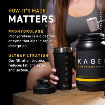 Kaged Whey Protein Isolate Powder - Pure Protein for Recovery