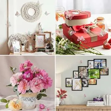 72 Pcs Butterfly Decorations, 3 Sizes 3 Styles, Butterfly Wall Decor, Butterfly Party Decorations, Birthday Decorations, Butterflies for Crafts, Cake Decorating, Wall Stickers Room Decor(Rainbow Pink)