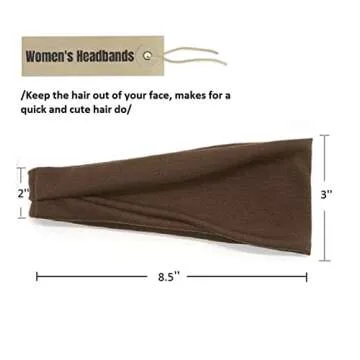 AKTVSHOW Headbands for Short Hair - Elastic Non-Slip Workout Sports Yoga Head Bands, Wide Thick Sweat Hair Wraps for Girls, 12 Pack