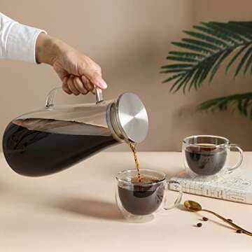 CNGLASS Double Wall Glass Cappuccino Mugs 8.1oz,Clear Insulated Glass Coffee Mug with Handle for Espresso,Latte,Tea,Set of 2