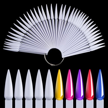 NMKL38 80pcs Stiletto Nail Sticks - Nail Art Practice & Display