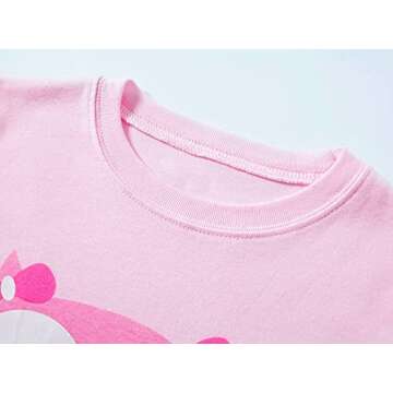 Dolphin&Fish Girls Pajamas Owl Little Kids Pjs Sets 100% Cotton Toddler Sleepwears Size 2t Pink