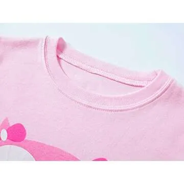 Dolphin&Fish Girls Pajamas Owl Little Kids Pjs Sets 100% Cotton Toddler Sleepwears Size 2t Pink