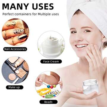 4 Pieces Round Clear Wide-mouth Leak Proof Plastic Container Jars with Lids for Travel Storage Makeu...