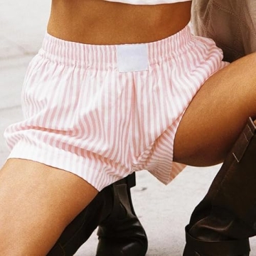 Y2k Cute Striped Boxer Shorts - Stylish Comfort for Women
