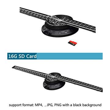 3D Hologram Fan, 42CM 3D Hologram Projector HD LED Holographic Christmas Tree Advertising Display with Remote and Bluetooth and WiFi,700 Video Library and for Business,Bar,Halloween Missyou 16.5 Inch