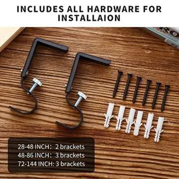 2 Pack Modern Curtain Rod, End Cap Style Design, Curtain Rods for Windows 28 to 48 Inch, Indoor and Outdoor, 28-48 Inch, Black