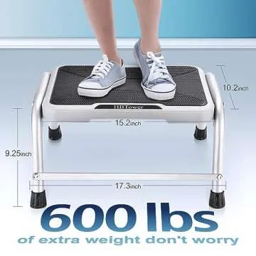 Heavy Duty HBTower Step Stool for All Ages - Perfect for Kitchen, Bathroom, and More!