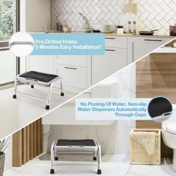 HBTower Step Stool - Sturdy, Lightweight, Non-Slip Design