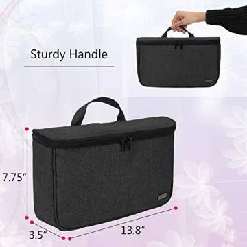 Teamoy Travel Storage Bag Compatible with Dyson Airwrap Styler, Portable Travel Organizer for Airwrap Styler and Attachments, Black