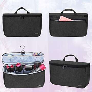 Teamoy Travel Storage Bag Compatible with Dyson Airwrap Styler, Portable Travel Organizer for Airwrap Styler and Attachments, Black