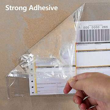 RyhamPaper Packing List Envelopes, Clear 7.5" x 5.5" Self Adhesive Shipping Labels Envelope Pouches (200 PCS)