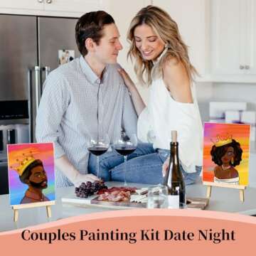 TEBTEOTEK Sip and Paint Kit for Adults Couples Date Night, Pre Drawn Canvas to Paint and Sip Kit for...
