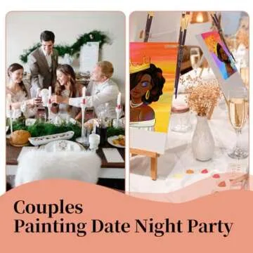 TEBTEOTEK Sip and Paint Kit for Couples - Date Night Fun