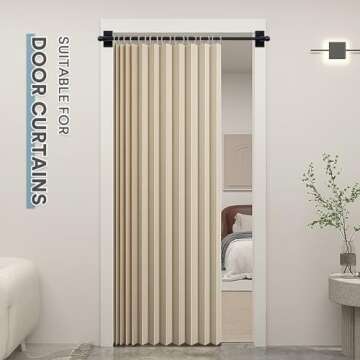 H.VERSAILTEX 2 Pack Magnetic Curtain Rods for Metal Doors Top and Bottom Multi-Use Adjustable Appliances for Iron and Steel Place, Petite Ball Ends, 16 to 28 Inch, 1/2 Inch Diameter, Black