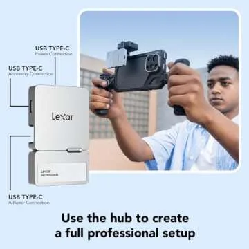 Lexar 2TB SSD Portable Hub, Supports 4K ProRes, IP65 Rugged