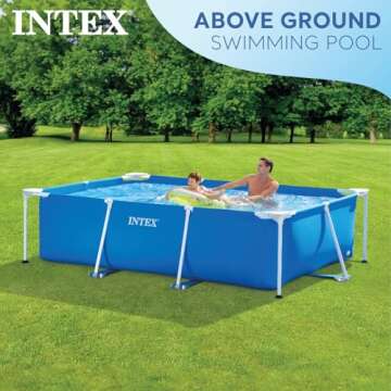 Intex Above-Ground Swimming Pool, Rectangular Frame 8.5ft x 26in, Ages 6 and Up