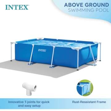 Intex Above-Ground Swimming Pool, Rectangular Frame 8.5ft x 26in, Ages 6 and Up