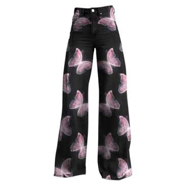 Women High Waist Long Trendy Wide Leg Trousers Tie Dye Print Pants Halloween Hippie Pants Straight Loose Party Pants