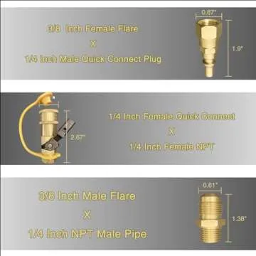 qieoyk 7pcs Propane Quick Connect Adapters for RV and Grill