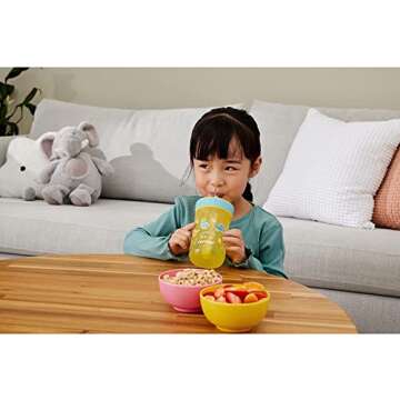 Contigo Kids’ Leighton Straw Tumbler with Spill-Proof Leak-Proof Lid, 14oz, Pineapple/Dinos
