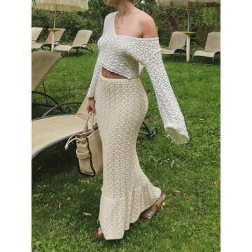 Saodimallsu Women's Crochet Cover Up Skirt for Summer Style