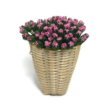 50 Pink Mulberry Paper Flowers for Crafting and Weddings