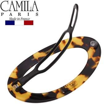 Camila Paris CP2794 French Hair Barrette Clip for Women, Handmade, Tokyo, Slide-in Metal-Free Closure, Strong Hold Grip Hair Clips for Girls, No Slip Durable Styling Hair Accessories, Made in France