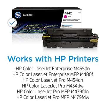 HP 414X Magenta High-yield Toner Cartridge | Works with HP Color LaserJet Enterprise M455dn, MFP M48...