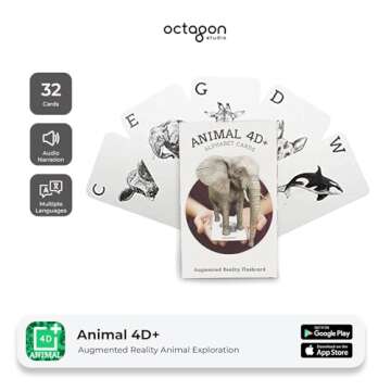 Interactive Animal Flashcards for Kids – 4D Augmented Reality Learning with 26 Animals & 5 Food Ca...