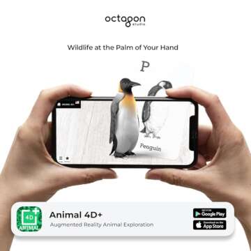 Interactive Animal Flashcards for Kids – 4D Augmented Reality Learning with 26 Animals & 5 Food Cards for Alphabet, Language, and Wildlife Education
