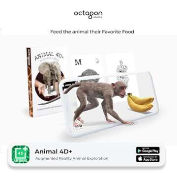 Interactive Animal Flashcards for Kids – 4D Augmented Reality Learning with 26 Animals & 5 Food Cards for Alphabet, Language, and Wildlife Education